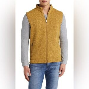 PETER MILLAR Crown Sweater Fleece Zip-Up Vest - Dijon Size XL